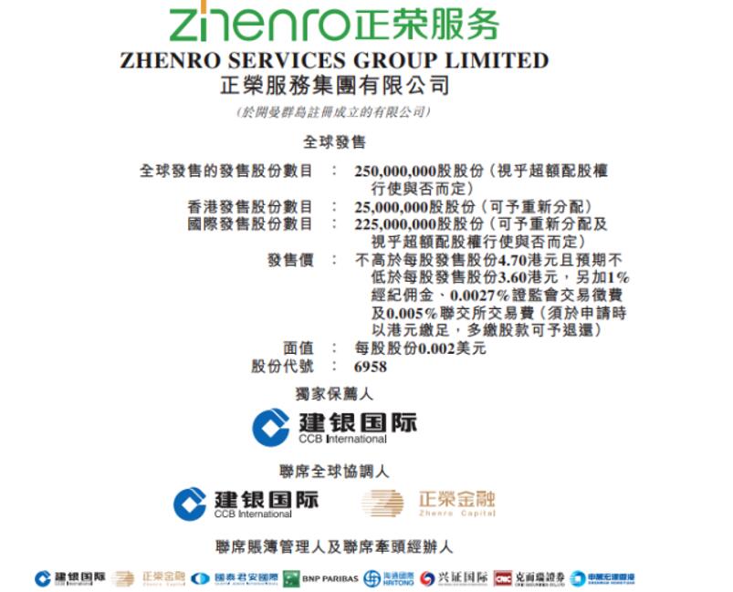 正荣服务招股中，上艾德一站通领取港股打新福利