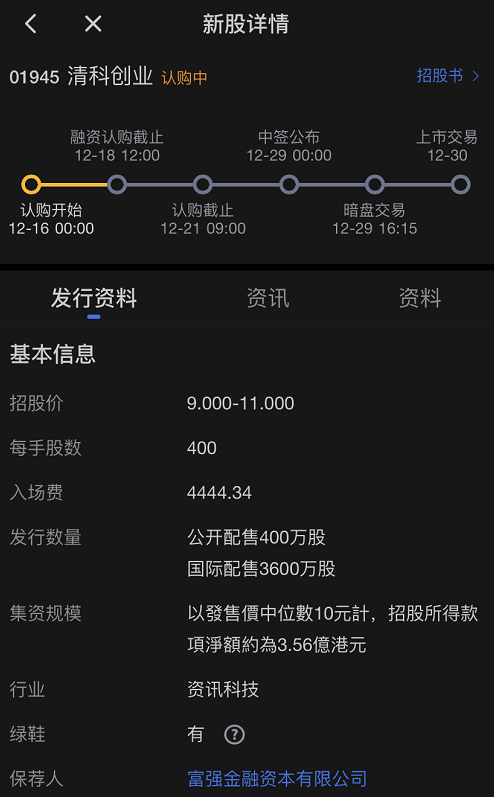 艾德一站通:清科创业招股中,港股上市股权投资服务第一股